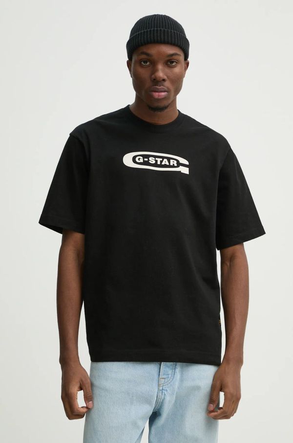 G-Star Raw Pamučna majica G-Star Raw za muškarce, boja: crna, s tiskom, D26350-C336