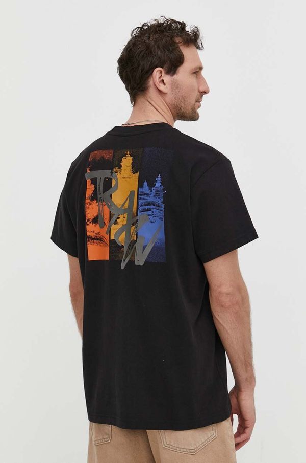 G-Star Raw Pamučna majica G-Star Raw za muškarce, boja: crna, s tiskom