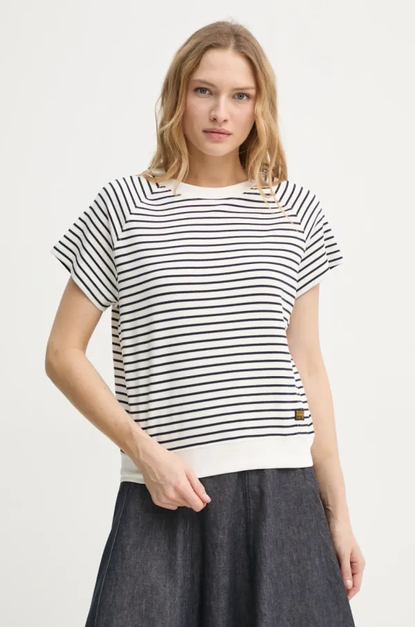 G-Star Raw Pamučna majica G-Star Raw za žene, boja: bež, D24512-D979