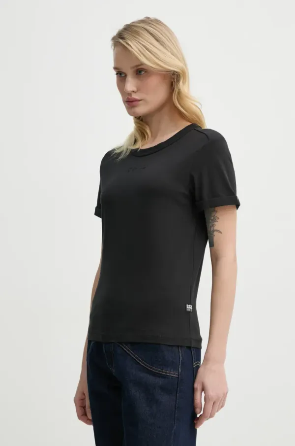 G-Star Raw Pamučna majica G-Star Raw za žene, boja: crna, D26069-D975