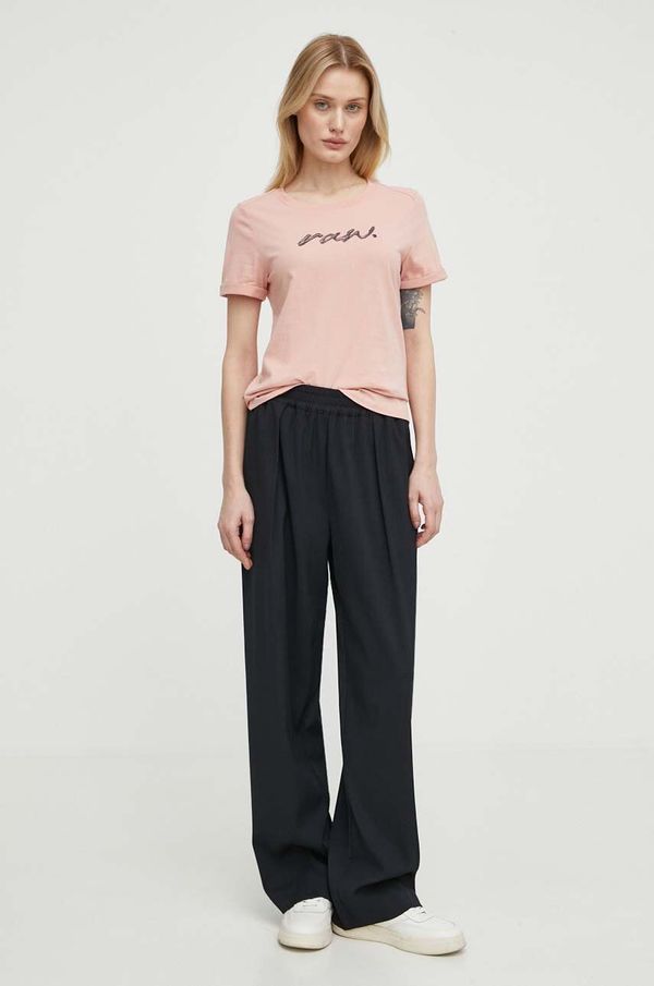 G-Star Raw Pamučna majica G-Star Raw za žene, boja: ljubičasta