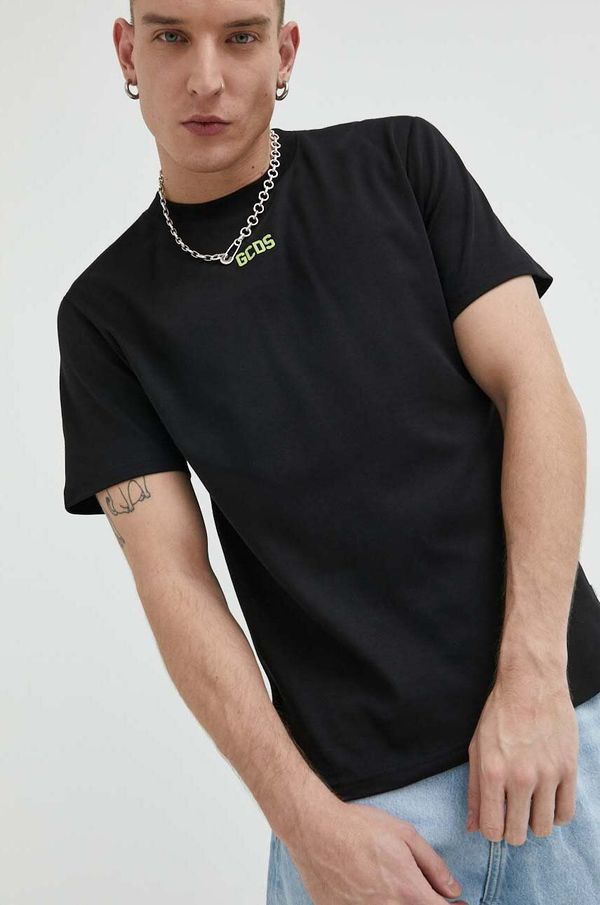 GCDS Pamučna majica GCDS boja: crna, s aplikacijom