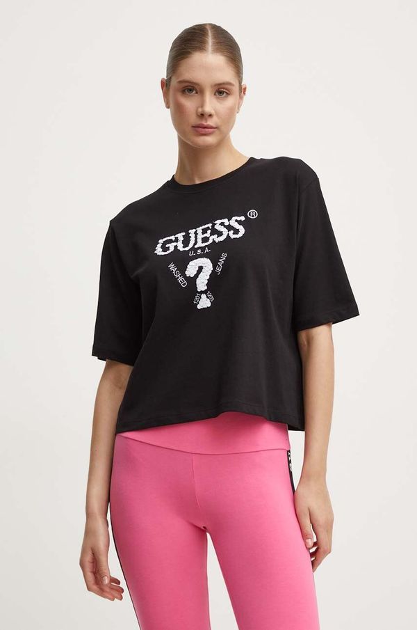 Guess Pamučna majica Guess AURLIE za žene, boja: crna, V4YI06 I3Z14