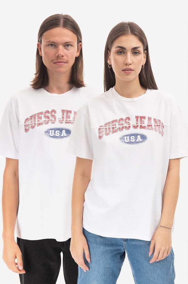 Guess U.S.A. Pamučna majica Guess boja: bijela, s uzorkom, M2BI06.KBB50-G046