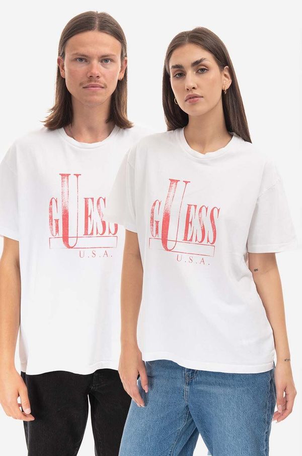 Guess U.S.A. Pamučna majica Guess boja: bijela, s uzorkom, M2BI08.KBB50-G046