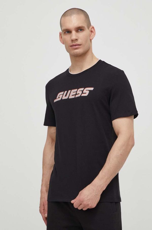 Guess Pamučna majica Guess EGBERT za muškarce, boja: crna, s tiskom, Z4GI11 I3Z14