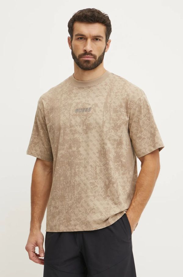 Guess Pamučna majica Guess GOTAM za muškarce, boja: bež, s uzorkom, Z5RI16 I3Z14