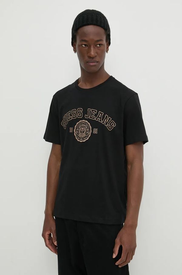 Guess Jeans Pamučna majica Guess Jeans za muškarce, boja: crna, s tiskom, M4BI83 K8FQ4
