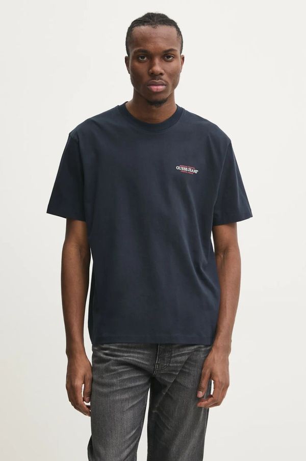 Guess Jeans Pamučna majica Guess Jeans za muškarce, boja: tamno plava, s tiskom, M4BI75 K8FQ4
