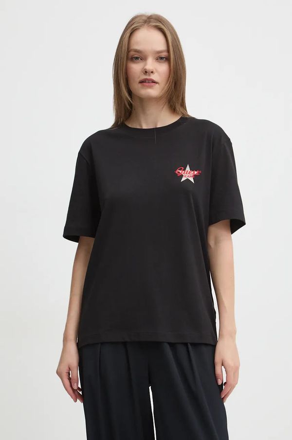 Guess Jeans Pamučna majica Guess Jeans za žene, boja: crna, W4BI55 K8HM0