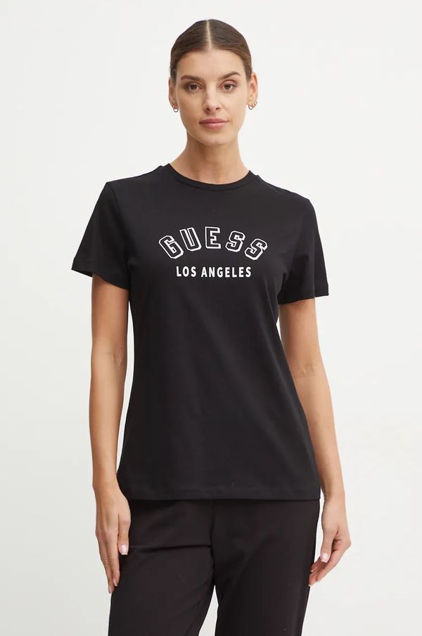 Guess Pamučna majica Guess MELODY za žene, boja: crna, V4BI12 I3Z14