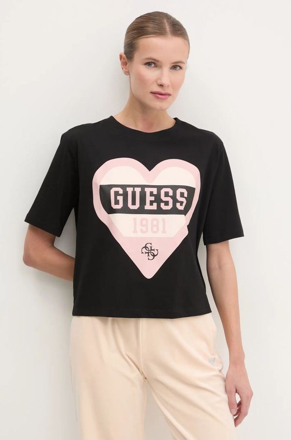 Guess Pamučna majica Guess MONICA za žene, boja: crna, V5RI01 I3Z14