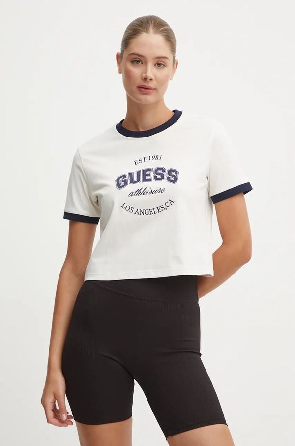Guess Pamučna majica Guess RAQUELLE za žene, boja: bež, V4BI08 K8FQ4