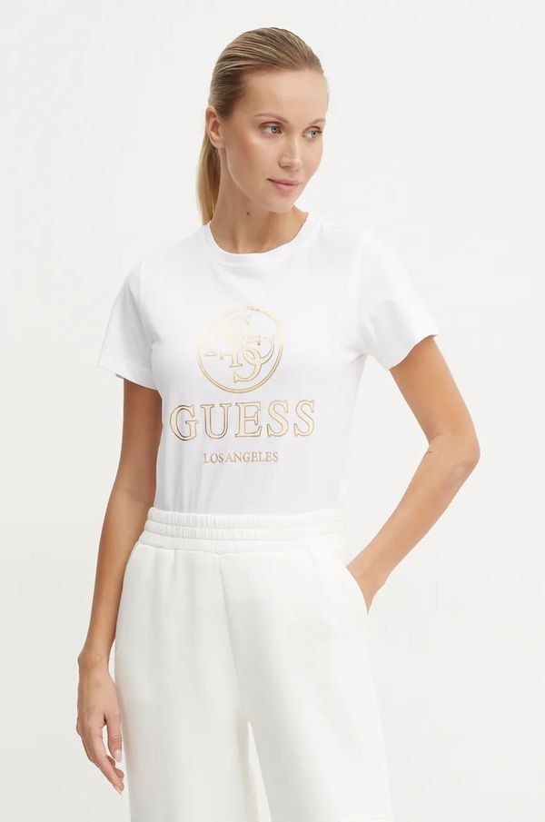 Guess Pamučna majica Guess STACIE za žene, boja: bijela, V4BI00 I3Z14