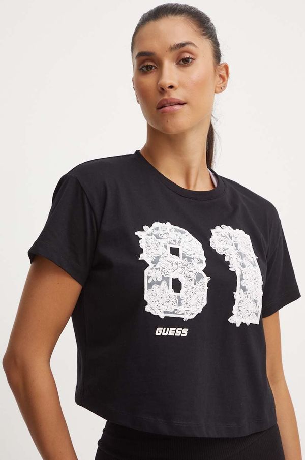 Guess Pamučna majica Guess YVETTE za žene, boja: crna, V4YI14 I3Z14