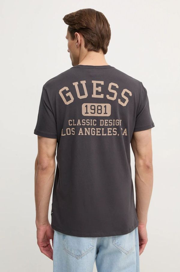 Guess Pamučna majica Guess za muškarce, boja: crna, s tiskom, M5RI86 K9RM1