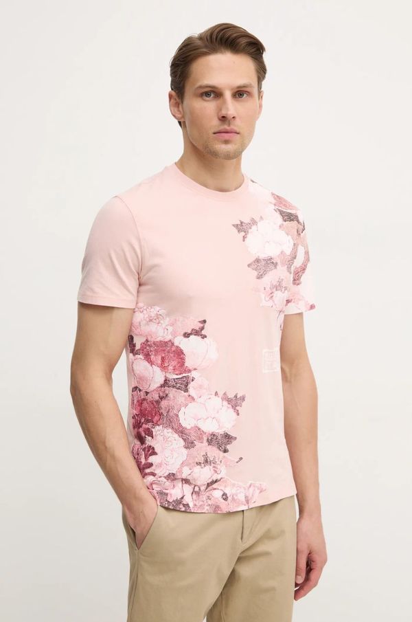 Guess Pamučna majica Guess za muškarce, boja: ružičasta, s uzorkom, M5RI07 I3Z14