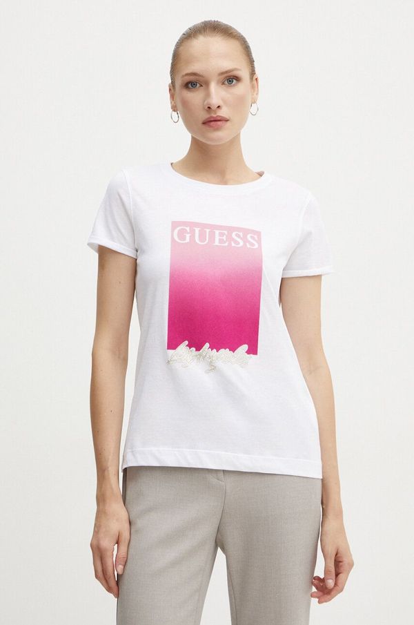 Guess Pamučna majica Guess za žene, boja: bijela, W4BI30 JA914