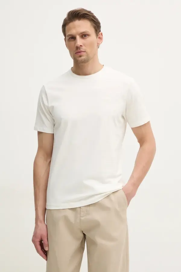 Hackett London Pamučna majica Hackett London za muškarce, boja: bijela, melanž, HM500886