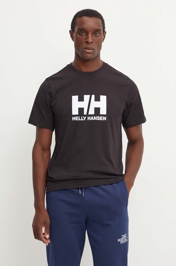 Helly Hansen Pamučna majica Helly Hansen HH LOGO za muškarce, boja: crna, s tiskom, 30396