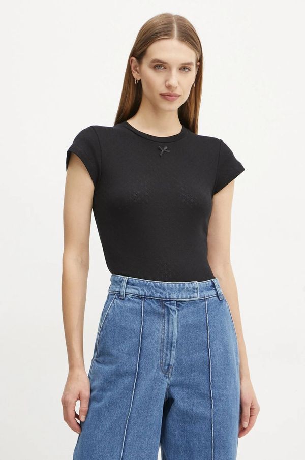 Herskind Pamučna majica Herskind Ludo za žene, boja: crna, 5435178