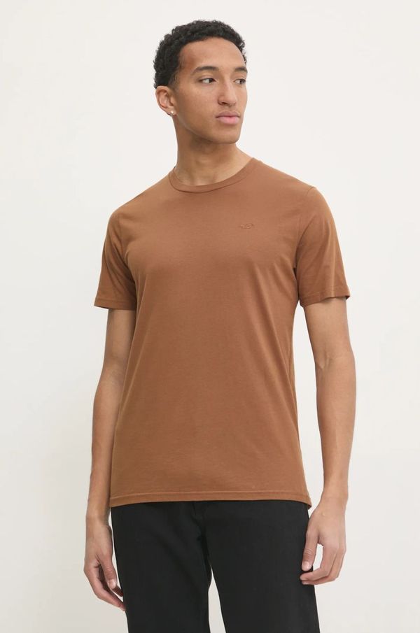Hollister Co. Pamučna majica Hollister Co. za muškarce, boja: smeđa, bez uzorka, KI324-4206