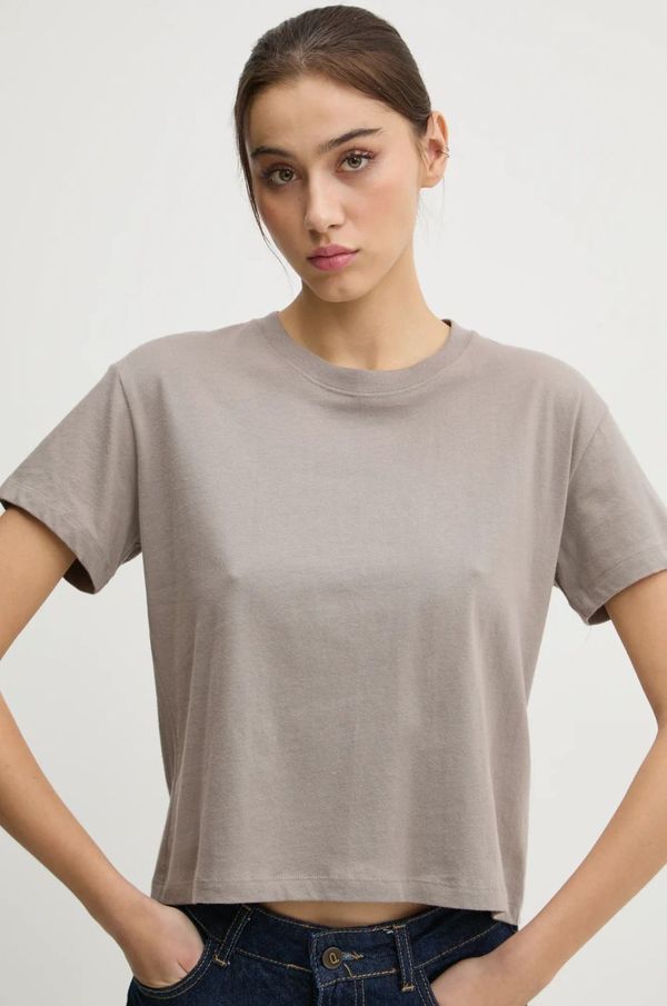 Hollister Co. Pamučna majica Hollister Co. za žene, boja: bež, KI339-3705