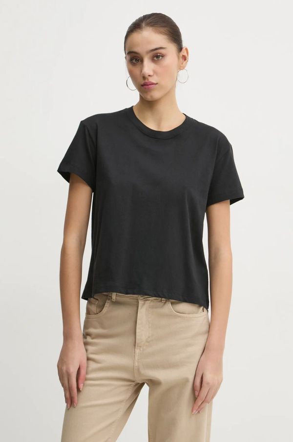 Hollister Co. Pamučna majica Hollister Co. za žene, boja: crna, KI339-3613