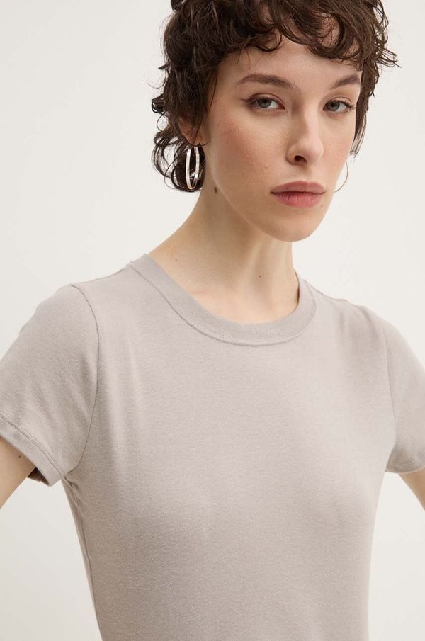 Hollister Co. Pamučna majica Hollister Co. za žene, boja: siva, KI339-3692