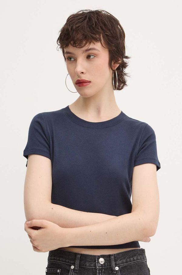 Hollister Co. Pamučna majica Hollister Co. za žene, boja: tamno plava, KI339-3693