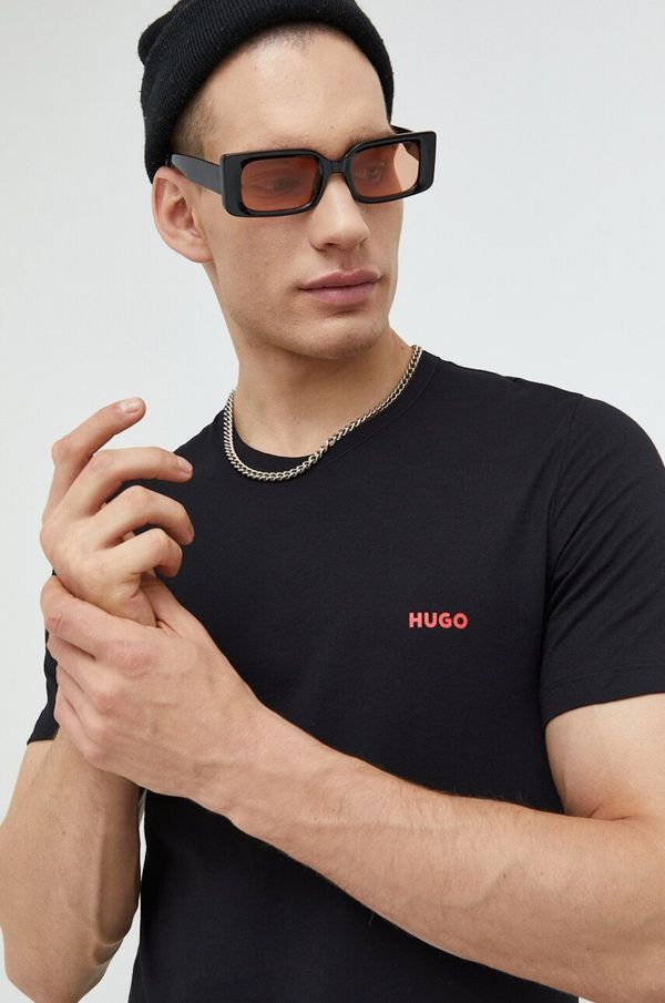 Hugo Pamučna majica HUGO 3-pack za muškarce, boja: crna, bez uzorka