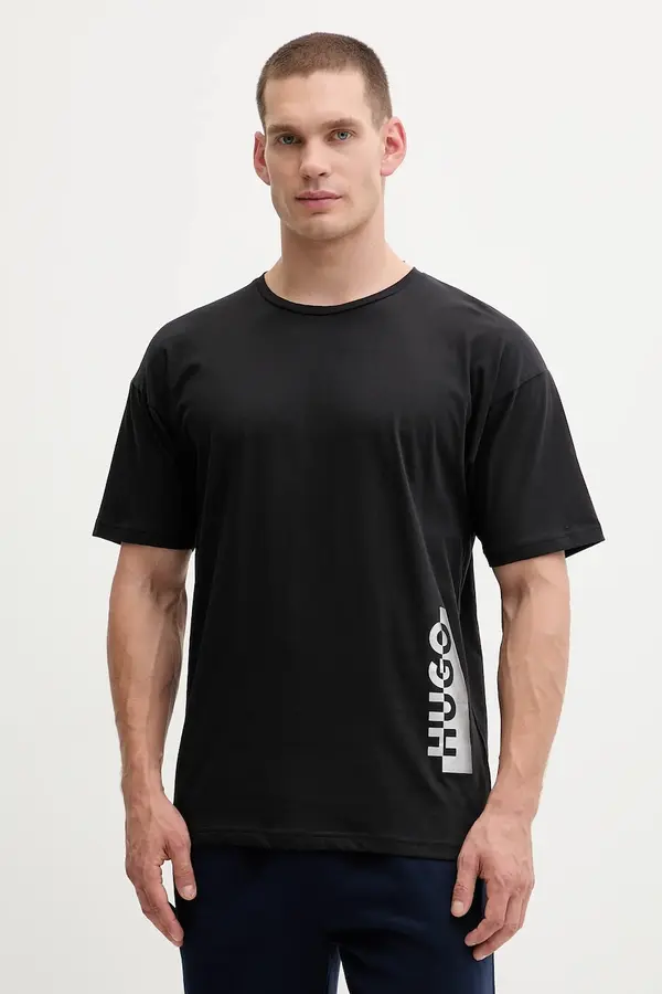 HUGO Pamučna majica HUGO  T-shirt SILVER