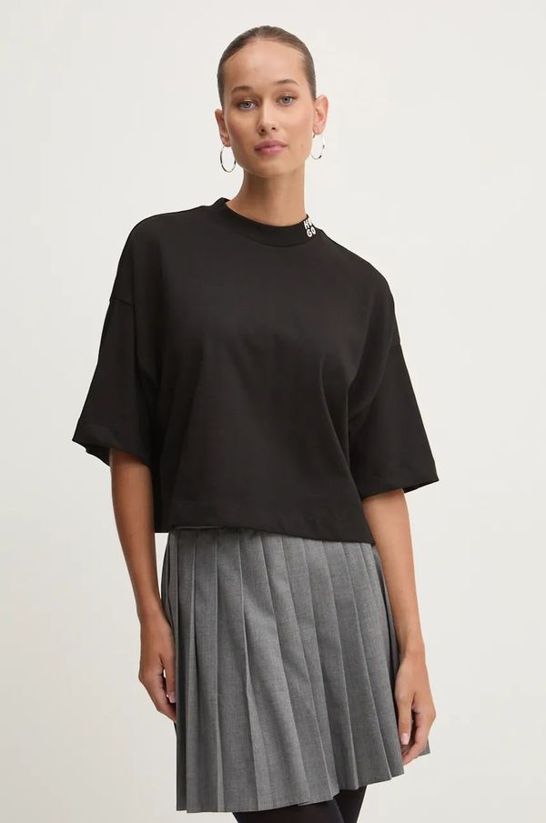 Hugo Pamučna majica HUGO za žene, boja: crna, 50520187