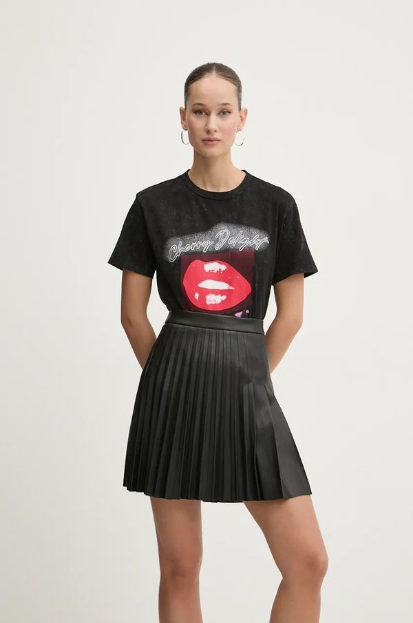 Hugo Pamučna majica HUGO za žene, boja: crna, 50524090