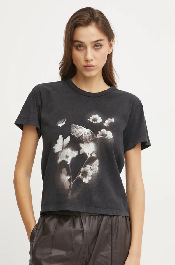 Hugo Pamučna majica HUGO za žene, boja: crna, 50534246