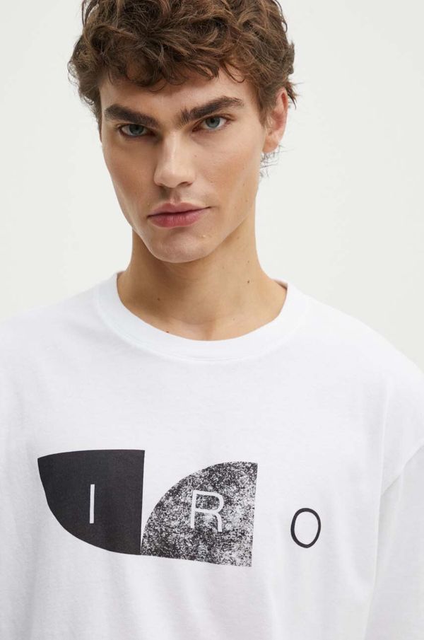 IRO Pamučna majica IRO za muškarce, boja: bijela, s tiskom, MP19KAMO