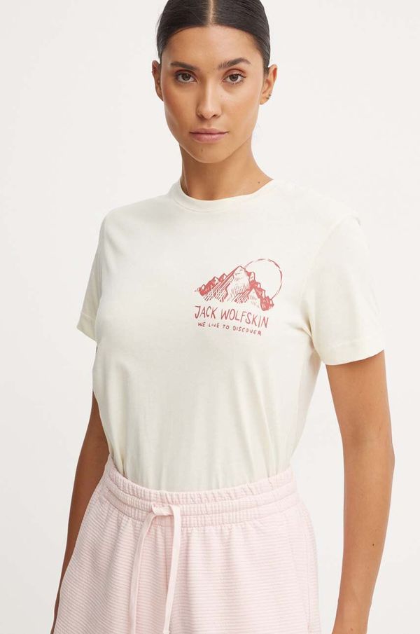 Jack Wolfskin Pamučna majica Jack Wolfskin Bergblick za žene, boja: bež, A60069