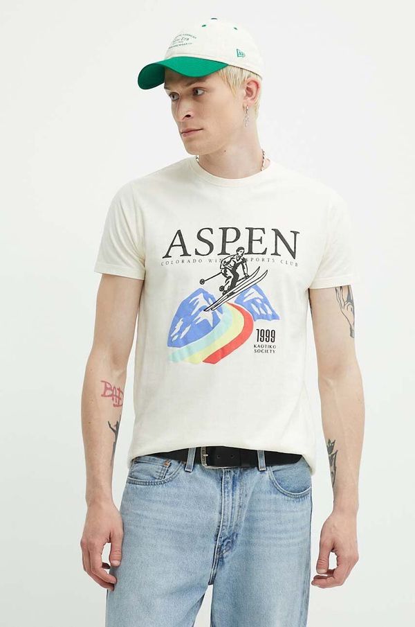 Kaotiko Pamučna majica Kaotiko boja: bež, s tiskom, AN007-01-G002