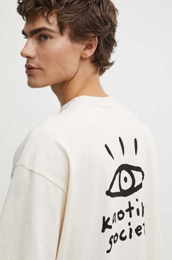 Kaotiko Pamučna majica Kaotiko boja: bež, s tiskom, AP046-01S-G002