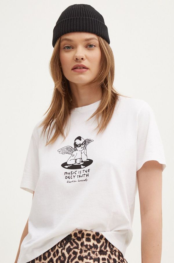 Kaotiko Pamučna majica Kaotiko boja: bijela, s tiskom, AP023-01-M002