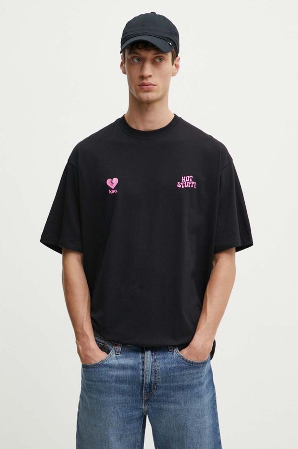 Kaotiko Pamučna majica Kaotiko boja: crna, s aplikacijom, AM097-01-G002