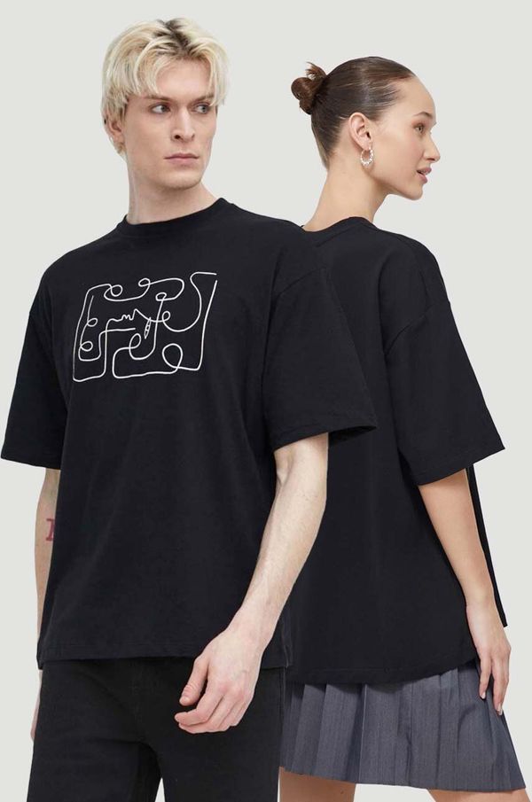 Kaotiko Pamučna majica Kaotiko boja: crna, s tiskom