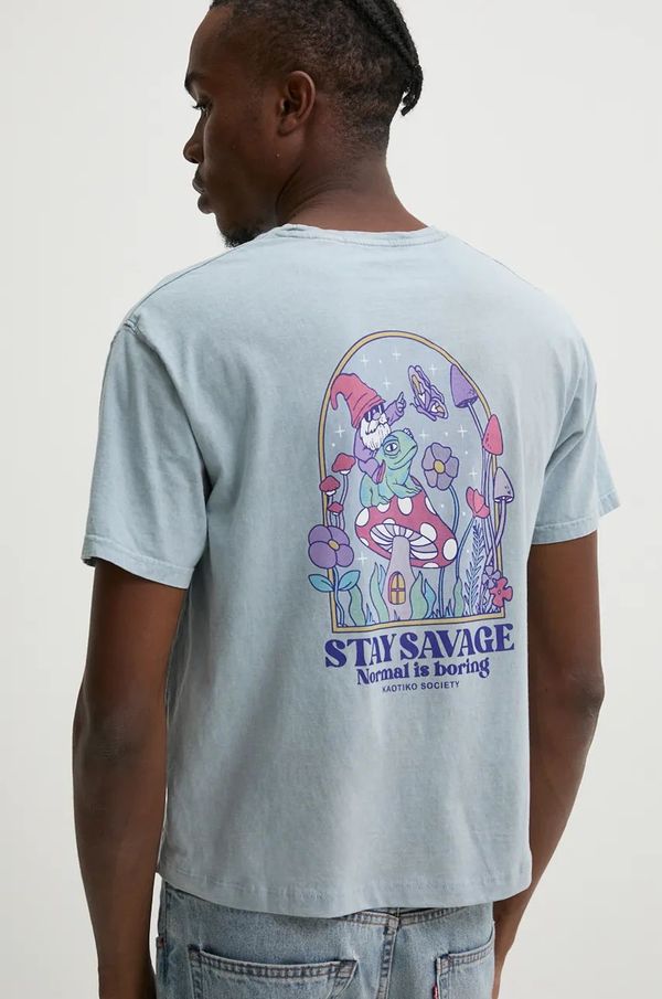 Kaotiko Pamučna majica Kaotiko boja: siva, s tiskom, AP028-01-M002