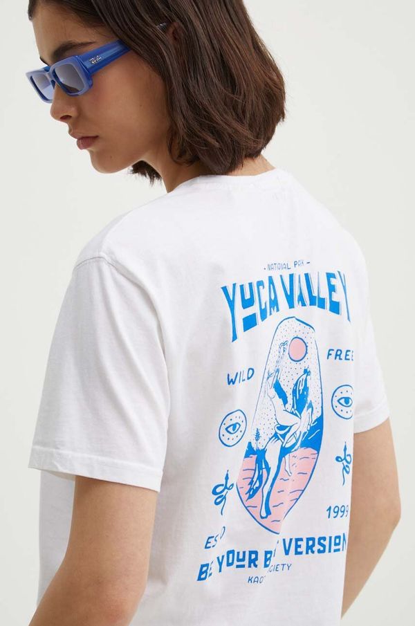 Kaotiko Pamučna majica Kaotiko za žene, boja: bijela, AN012-01-M002