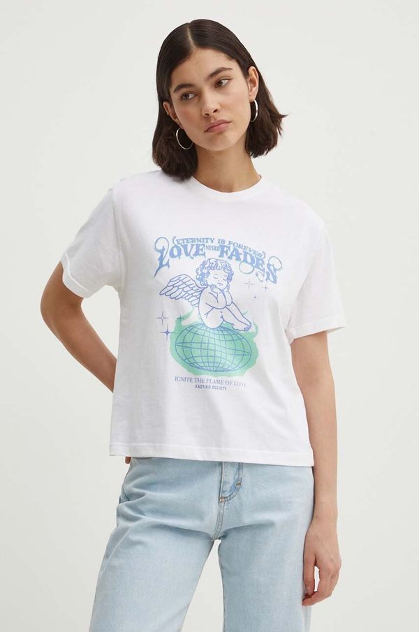 Kaotiko Pamučna majica Kaotiko za žene, boja: bijela, AO025-01-M002