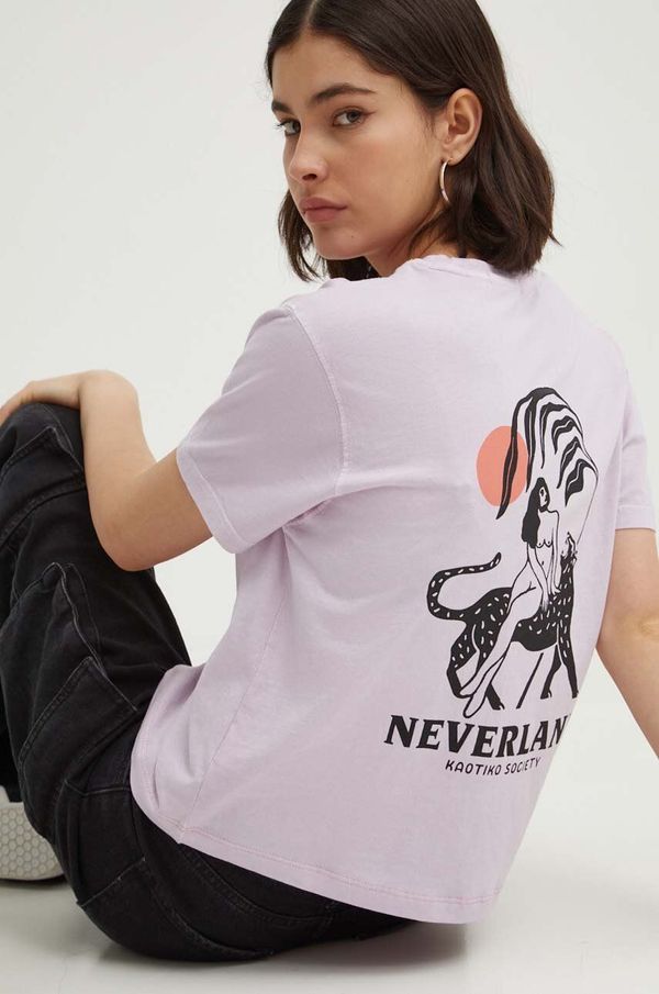 Kaotiko Pamučna majica Kaotiko za žene, boja: ljubičasta, AN017-01-M002