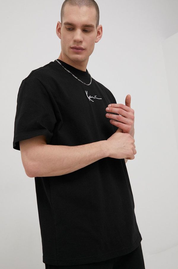 Karl Kani Pamučna majica Karl Kani boja: crna, s aplikacijom, KKMQ12001BLK-black