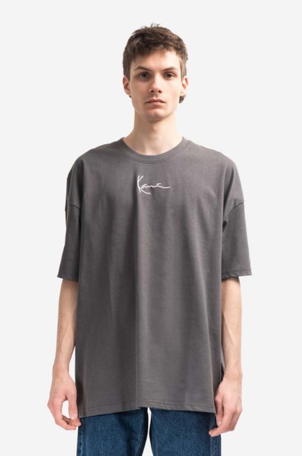 Karl Kani Pamučna majica Karl Kani Small Signature Heavy Jersey boja: siva, s aplikacijom, 6037281-GREY