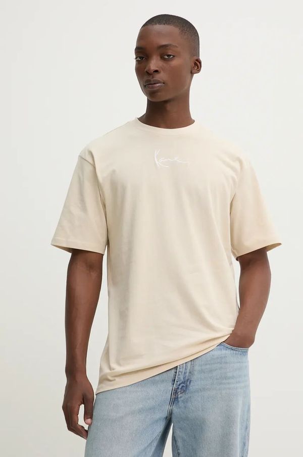 Karl Kani Pamučna majica Karl Kani za muškarce, boja: bež, s aplikacijom, 60300098