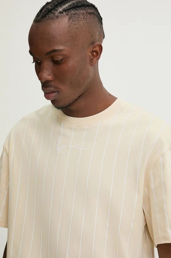 Karl Kani Pamučna majica Karl Kani za muškarce, boja: bež, s uzorkom, 60300090